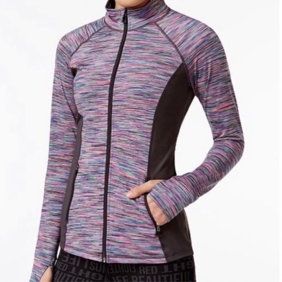 Ideology Women's Multi-Stripe Zip Athletic Jacket - Picture 3 of 5
